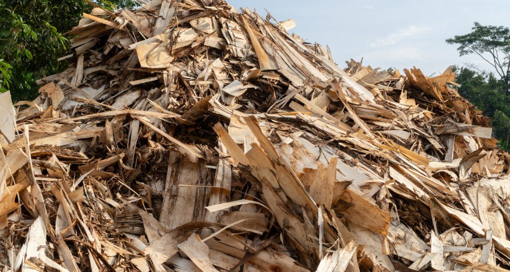 ערימה של גזם בשטח